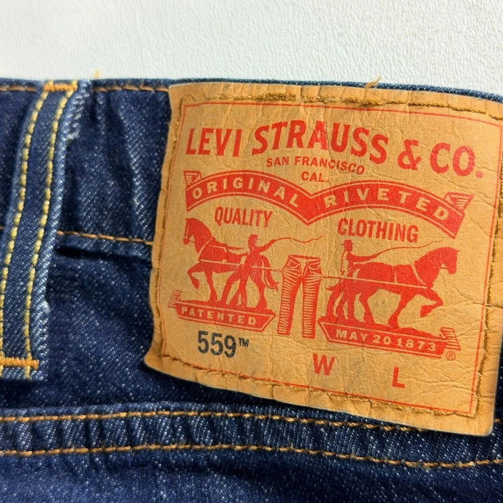 Levi's 559 Relaxed Straight Jeans Mens 42x38 Dark Wash Stretch Big Tall NWT